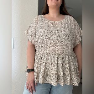 ARULA - Leopard print peplum blouse - Size “C” or 3X